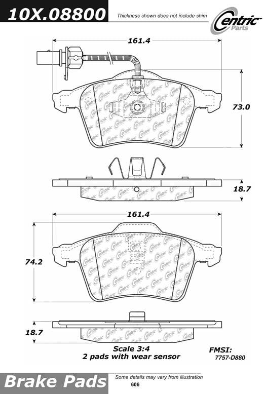 100.08800 OEM Brake Pads Centric Pair