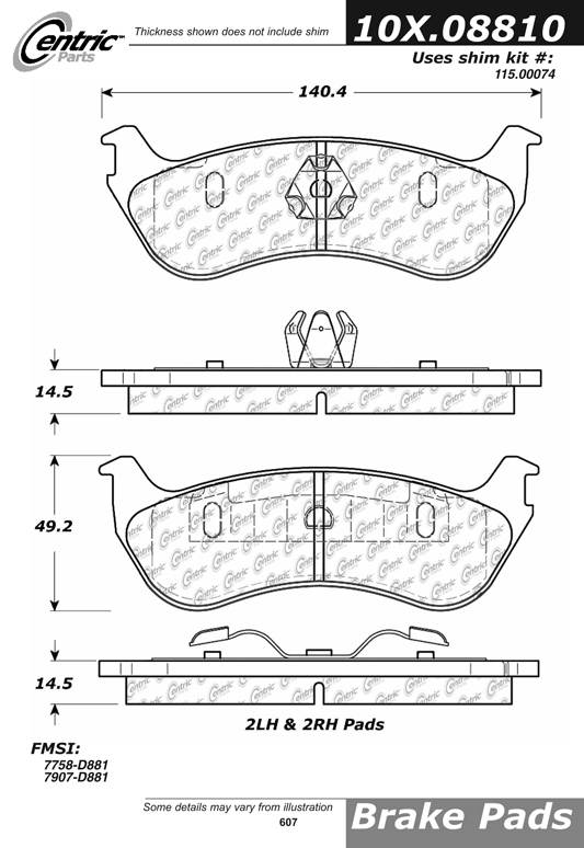 102.08810 CTek Brake Pads Centric Pair