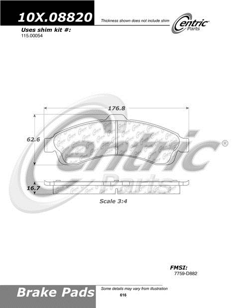 102.08820 CTek Brake Pads Centric Pair
