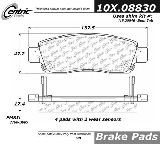 102.08830 CTek Brake Pads Centric Pair