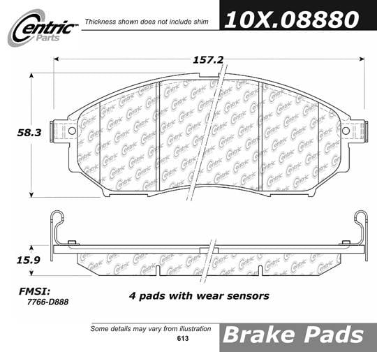 100.08880 OEM Brake Pads Centric Pair