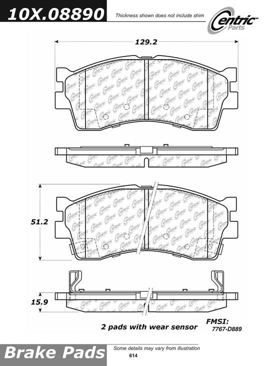 100.08890 OEM Brake Pads Centric Pair