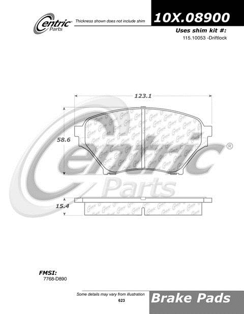 100.08900 OEM Brake Pads Centric Pair