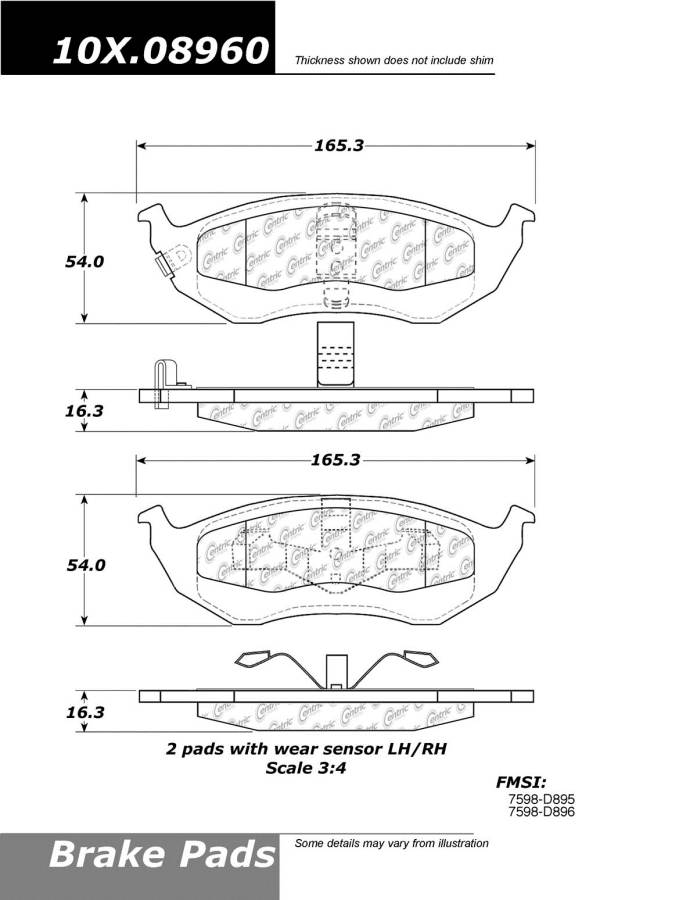 102.08960 CTek Brake Pads Centric Pair