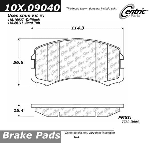 100.09040 OEM Brake Pads Centric Pair