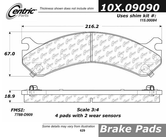 102.09090 CTek Brake Pads Centric Pair