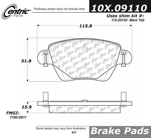 100.09110 OEM Brake Pads Centric Pair