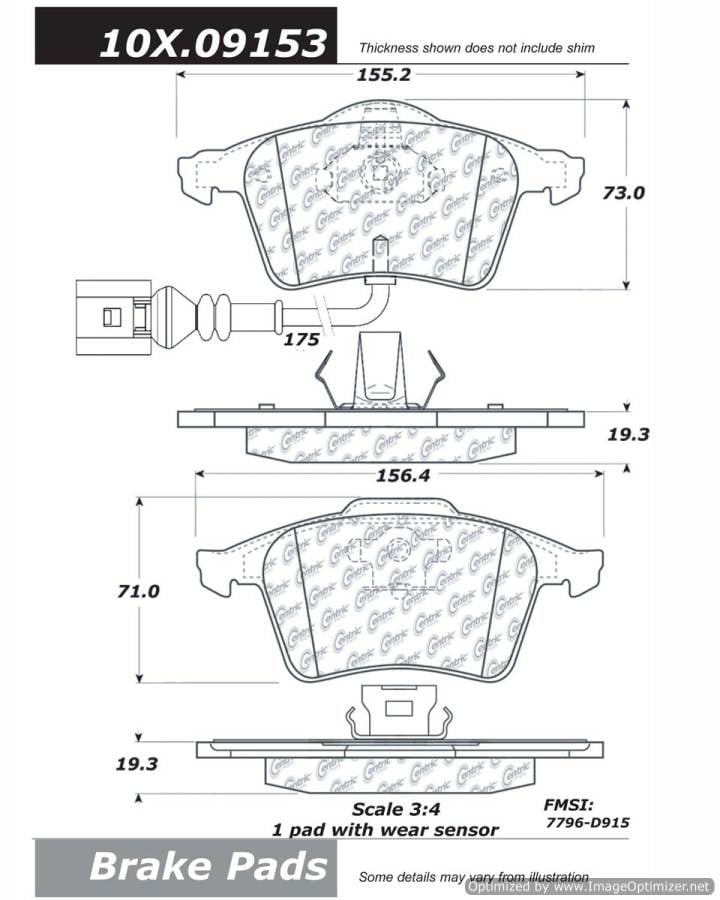 100.09153 OEM Brake Pads Centric Pair