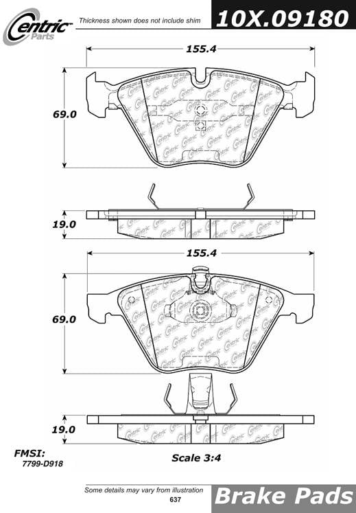 100.09180 OEM Brake Pads Centric Pair