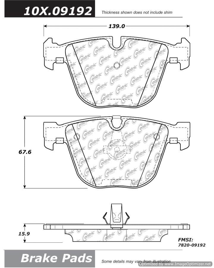 100.09192 OEM BRAKE PADS Centric Pair