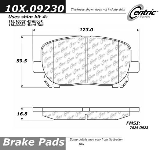 100.09230 OEM Brake Pads Centric Pair