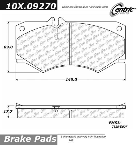 100.09270 OEM Brake Pads Centric Pair