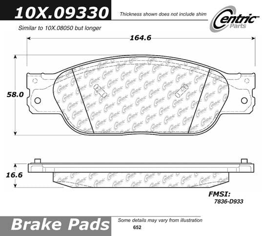 100.09330 OEM Brake Pads Centric Pair