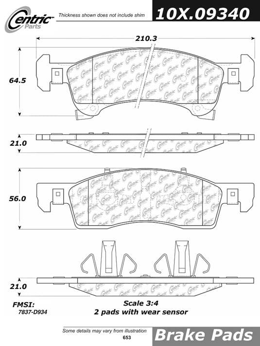 102.09340 CTek Brake Pads Centric Pair