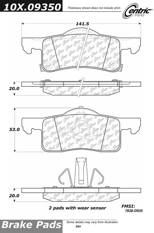 102.09350 CTek Brake Pads Centric Pair