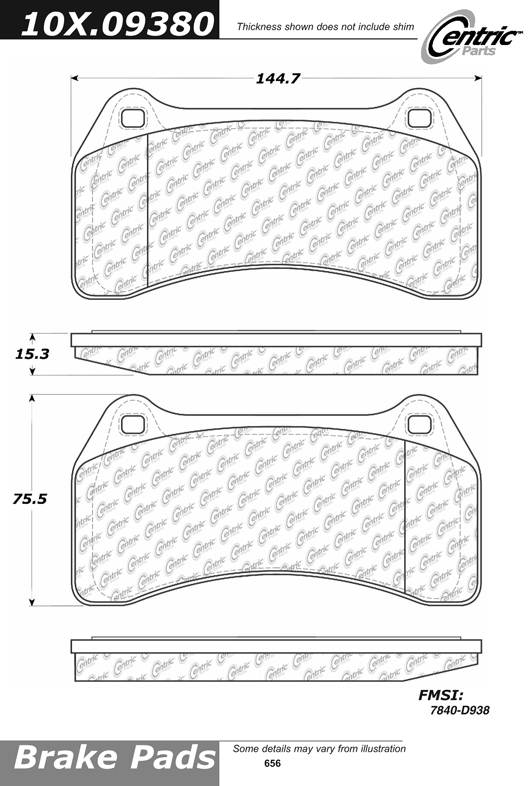 100.09380 OEM Brake Pads Centric Pair