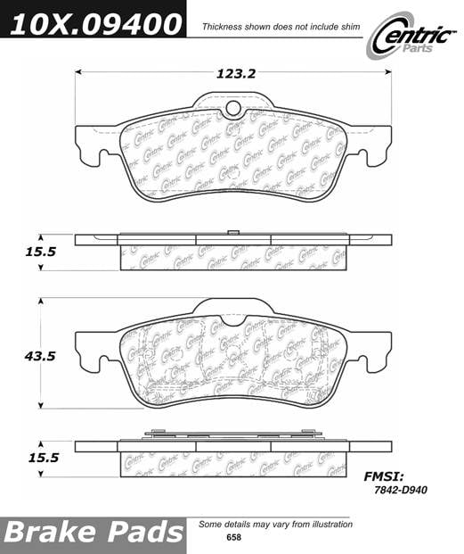 100.09400 OEM Brake Pads Centric Pair