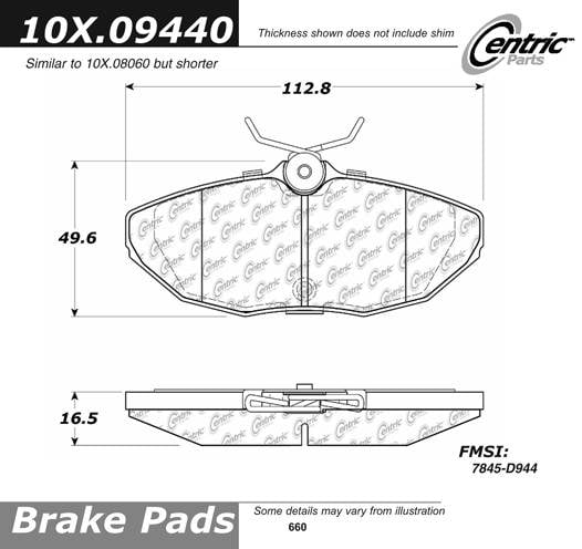 100.09440 OEM BRAKE PADS Centric Pair