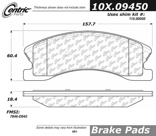 100.09450 OEM Brake Pads Centric Pair