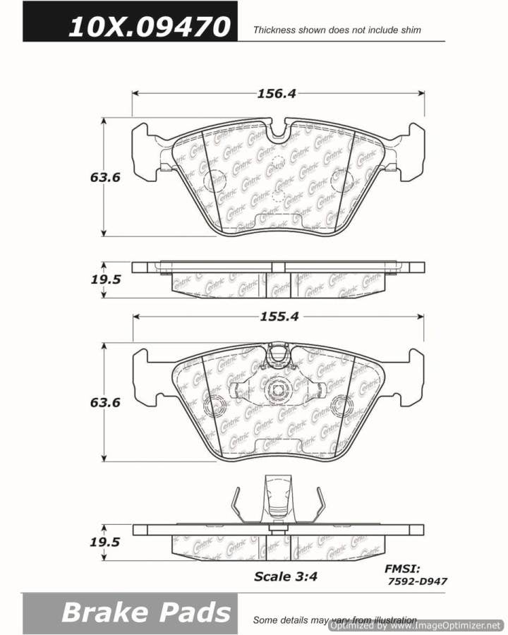 100.09470 OEM BRAKE PADS Centric Pair