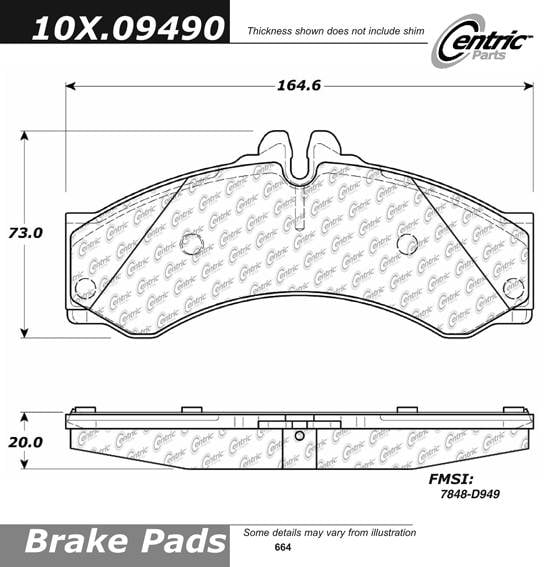 100.09490 OEM Brake Pads Centric Pair