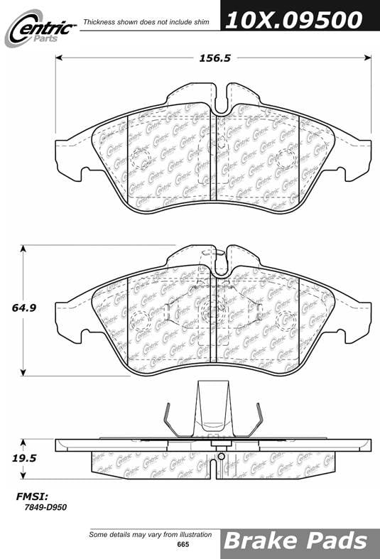 100.09500 OEM Brake Pads Centric Pair