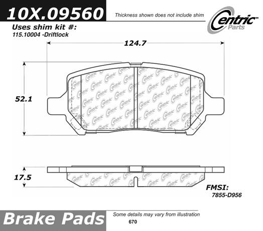 102.09560 CTek Brake Pads Centric Pair