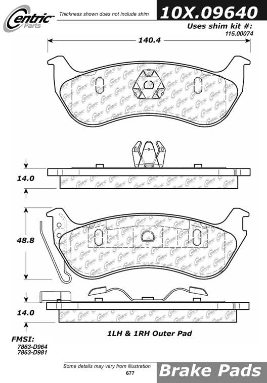 102.09640 CTek Brake Pads Centric Pair