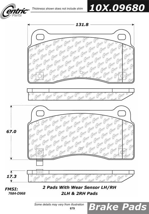 102.09680 CTek Brake Pads Centric Pair