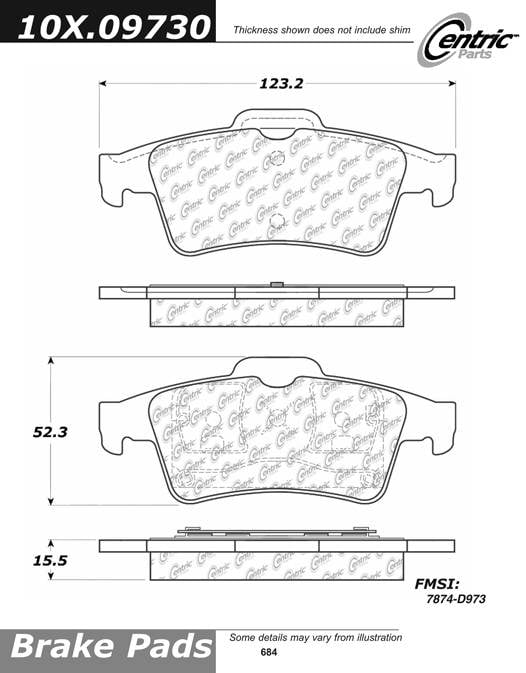 100.09730 OEM Brake Pads Centric Pair