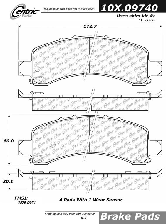 102.09740 CTek Brake Pads Centric Pair