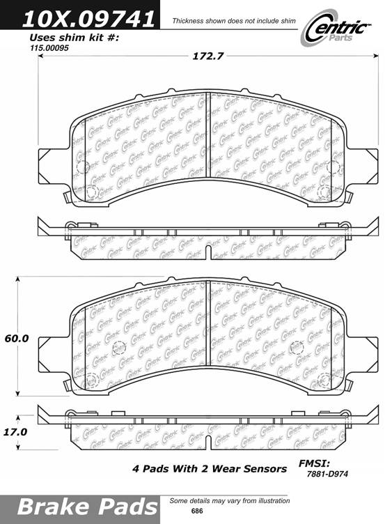 102.09741 CTek Brake Pads Centric Pair