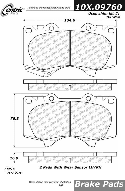 100.09760 OEM Brake Pads Centric Pair