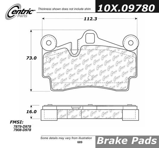 100.09780 OEM Brake Pads Centric Pair