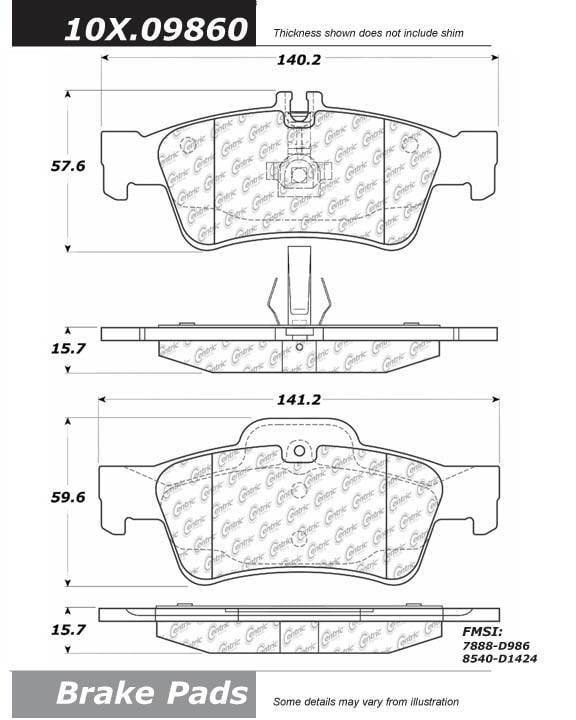 100.09860 OEM Brake Pads Centric Pair