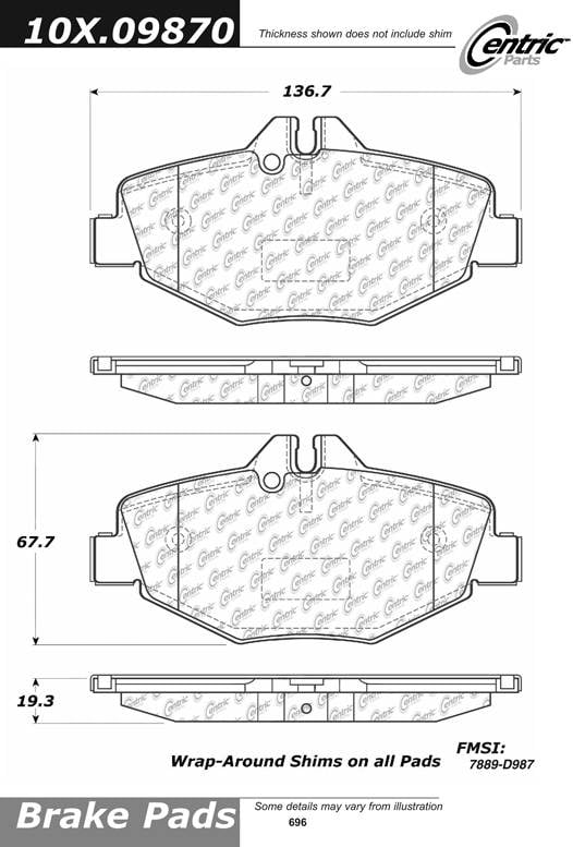 100.09870 OEM Brake Pads Centric Pair