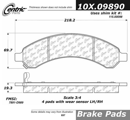 102.09890 CTek Brake Pads Centric Pair