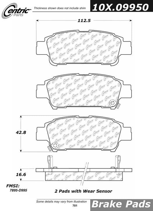 100.09950 OEM Brake Pads Centric Pair