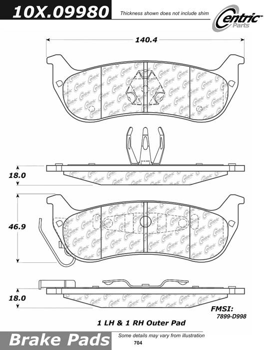 102.09980 CTek Brake Pads Centric Pair