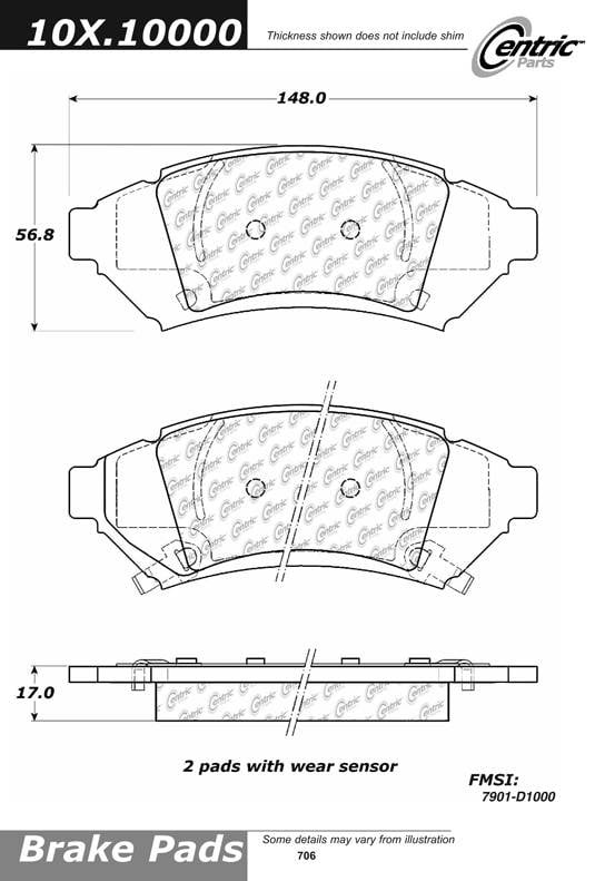 102.10000 CTek Brake Pads Centric Pair