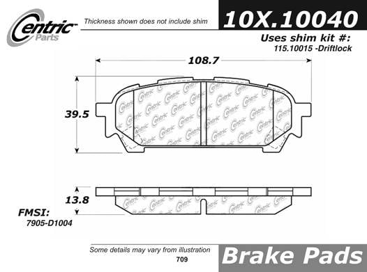 100.10040 OEM BRAKE PADS Centric Pair