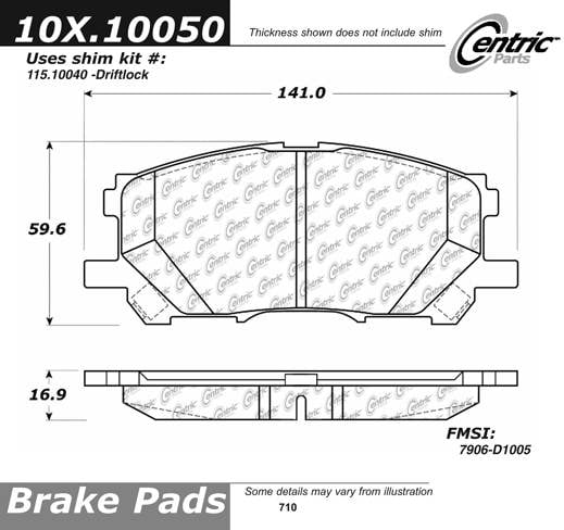 100.10050 OEM Brake Pads Centric Pair