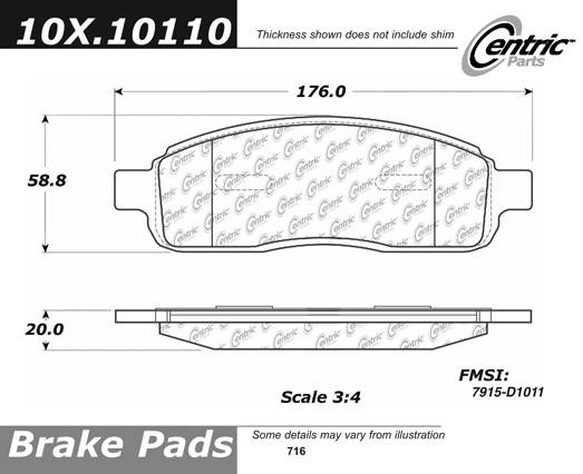 100.10110 OEM BRAKE PADS Centric Pair