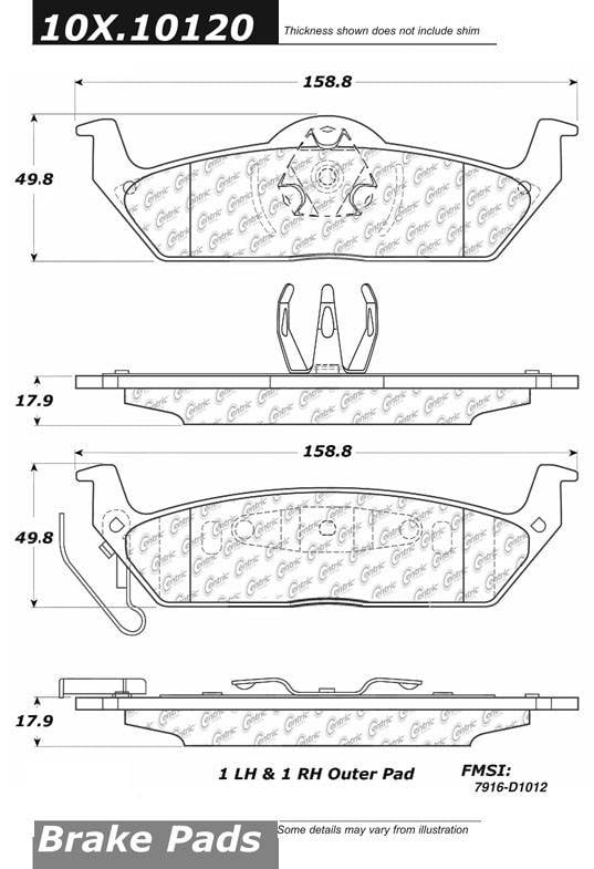 100.10120 OEM BRAKE PADS Centric Pair