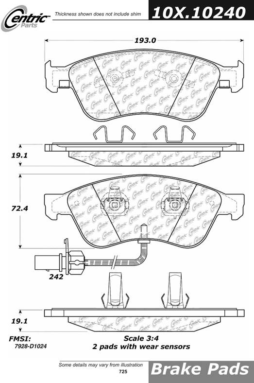 100.10240 OEM Brake Pads Centric Pair