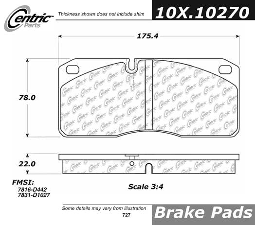 100.10270 OEM Brake Pads Centric Pair