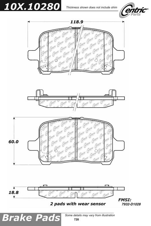 102.10280 CTek Brake Pads Centric Pair