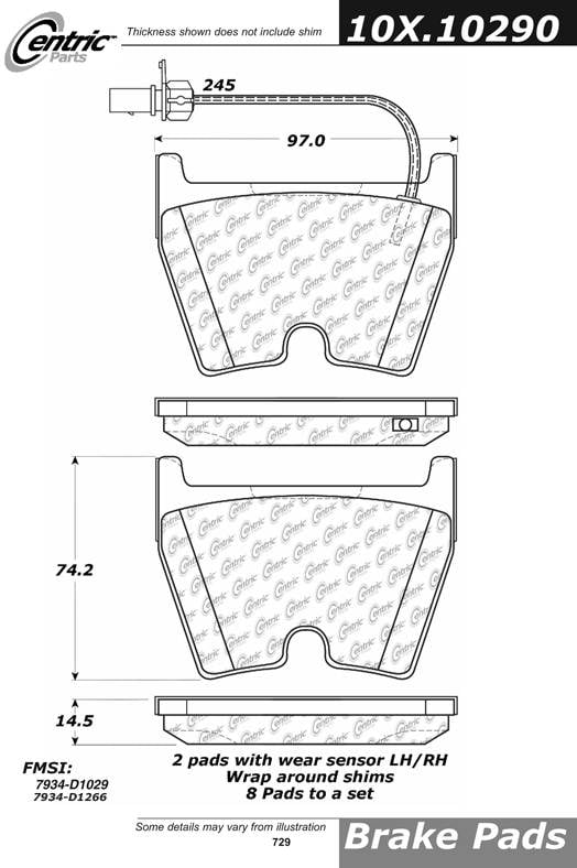 309.10290 STOPTECH PERFORMANCE PAD 805890539261