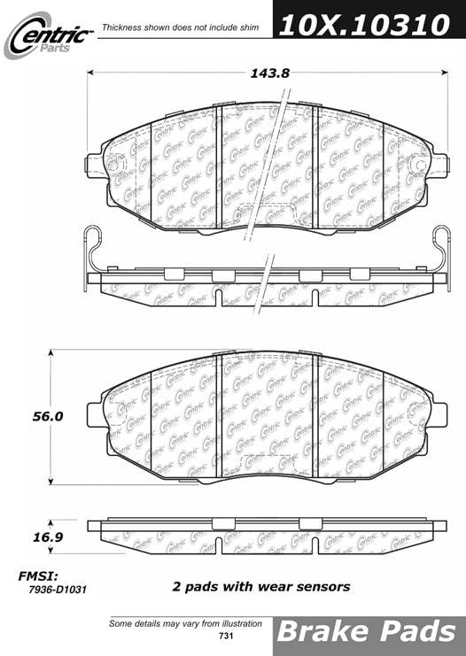 102.10310 CTek Brake Pads Centric Pair