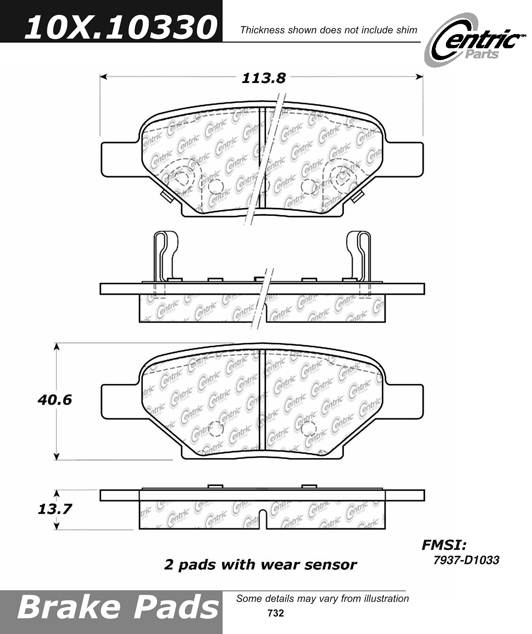 102.10330 CTek Brake Pads Centric Pair